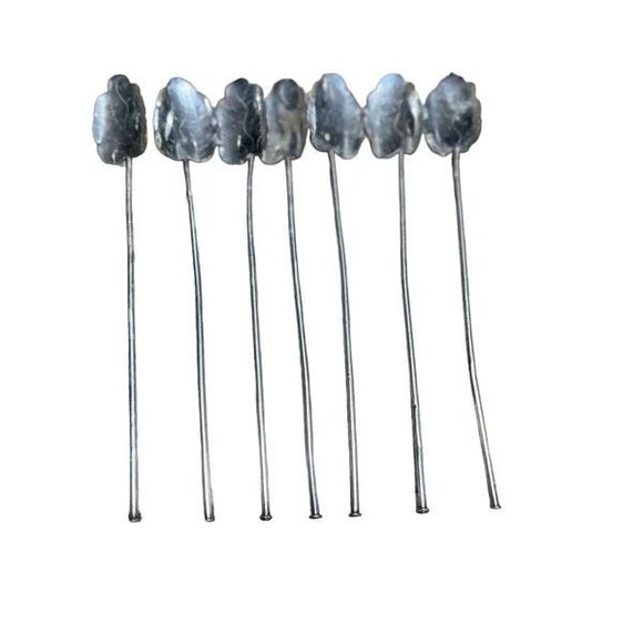 Sterling Silver Iced Tea Spoon Stirrers 7 Piece Set .925 Mexico Handmade Vintage - Picture 4 of 9